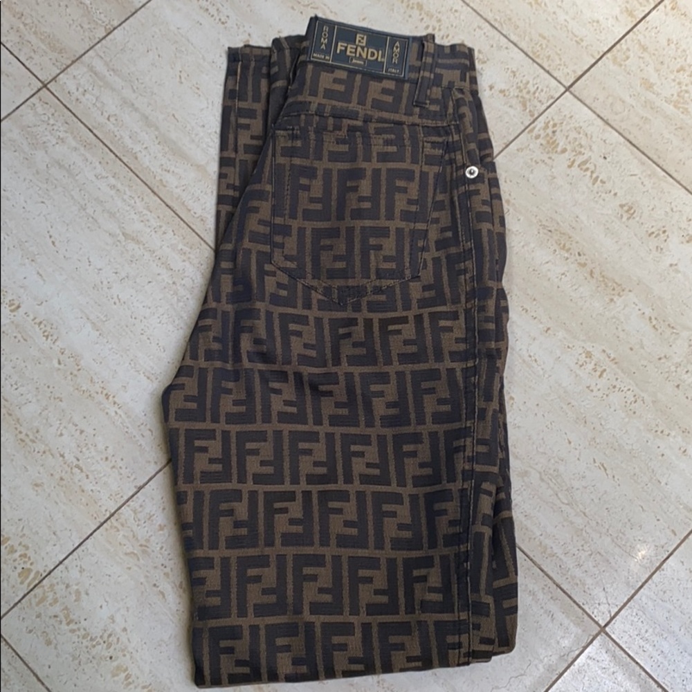 fendi print jeans